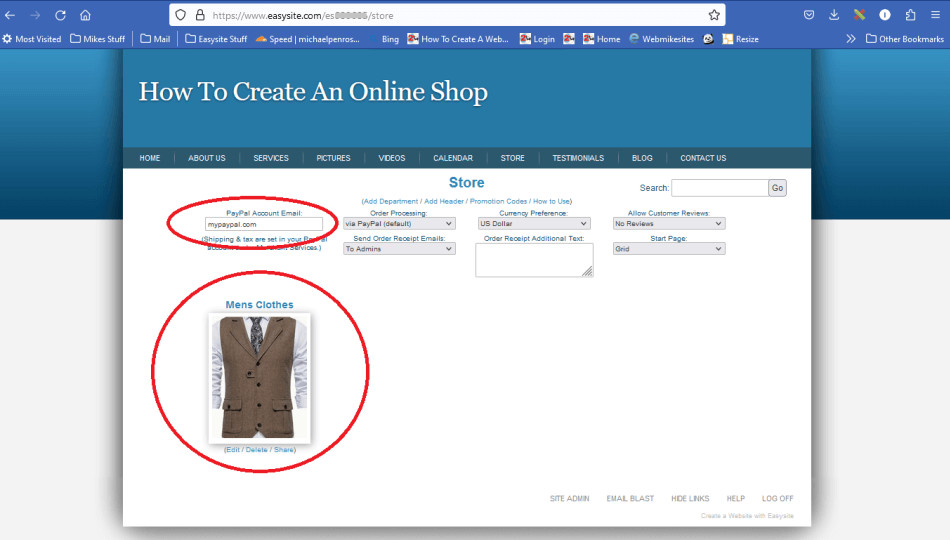 Adding a department using the best Ecommerce site builder.
